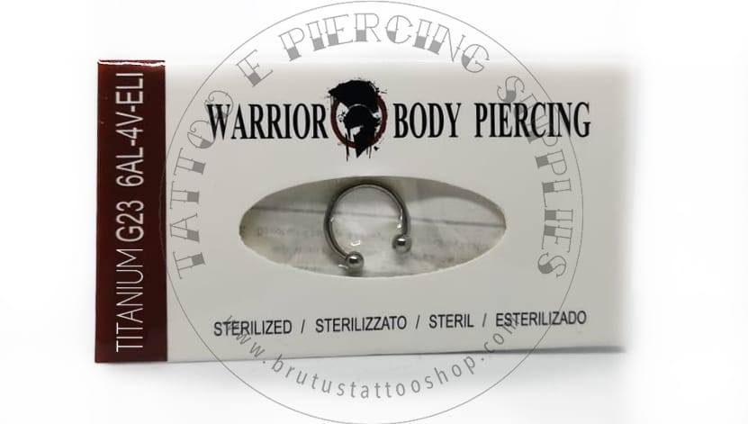 Circular Barbell Warrior in Titanio sterile misura 1.2 x 12 x 3
