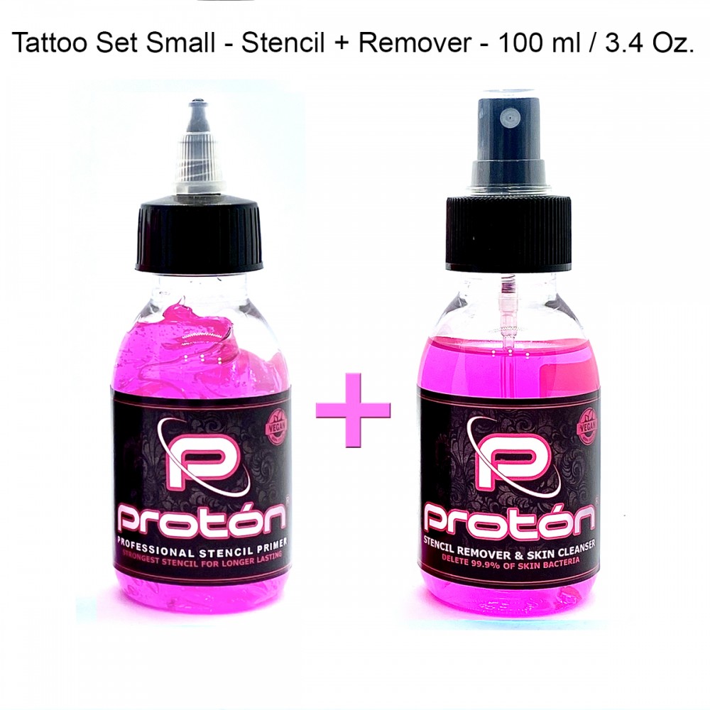 Tattoo Set Mini Rosa - Stencil + Remover - 100ml / 3.4 Oz.