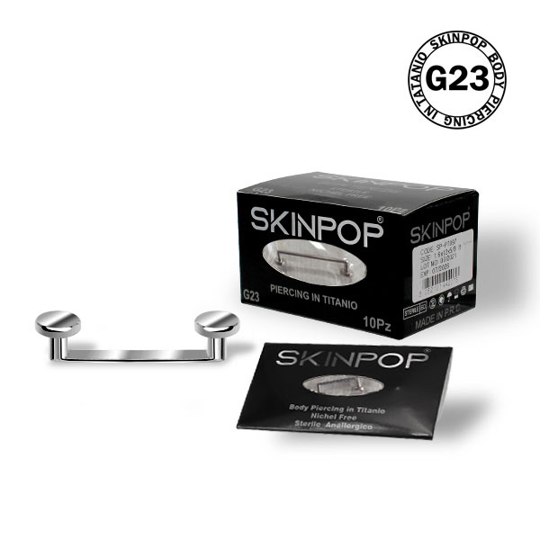 Surface Barbell SKINPOP  1.2 x 8 x 3  Rise 2 mm in titanio G23 sterile Conf. 1 pz 