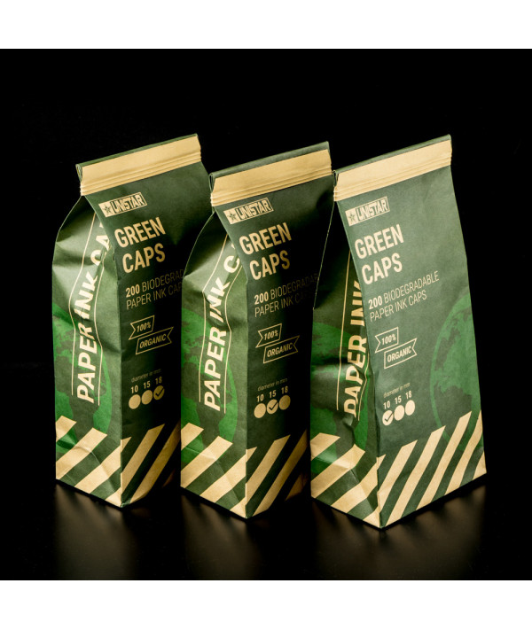 Unistar Eco Paper Ink Green Caps – 200pz misura L 18mm