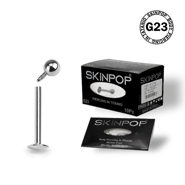 	Labret In Titanio G23 Skinpop  Sterile Filettatura Interna 8.60 € - 20.50 €