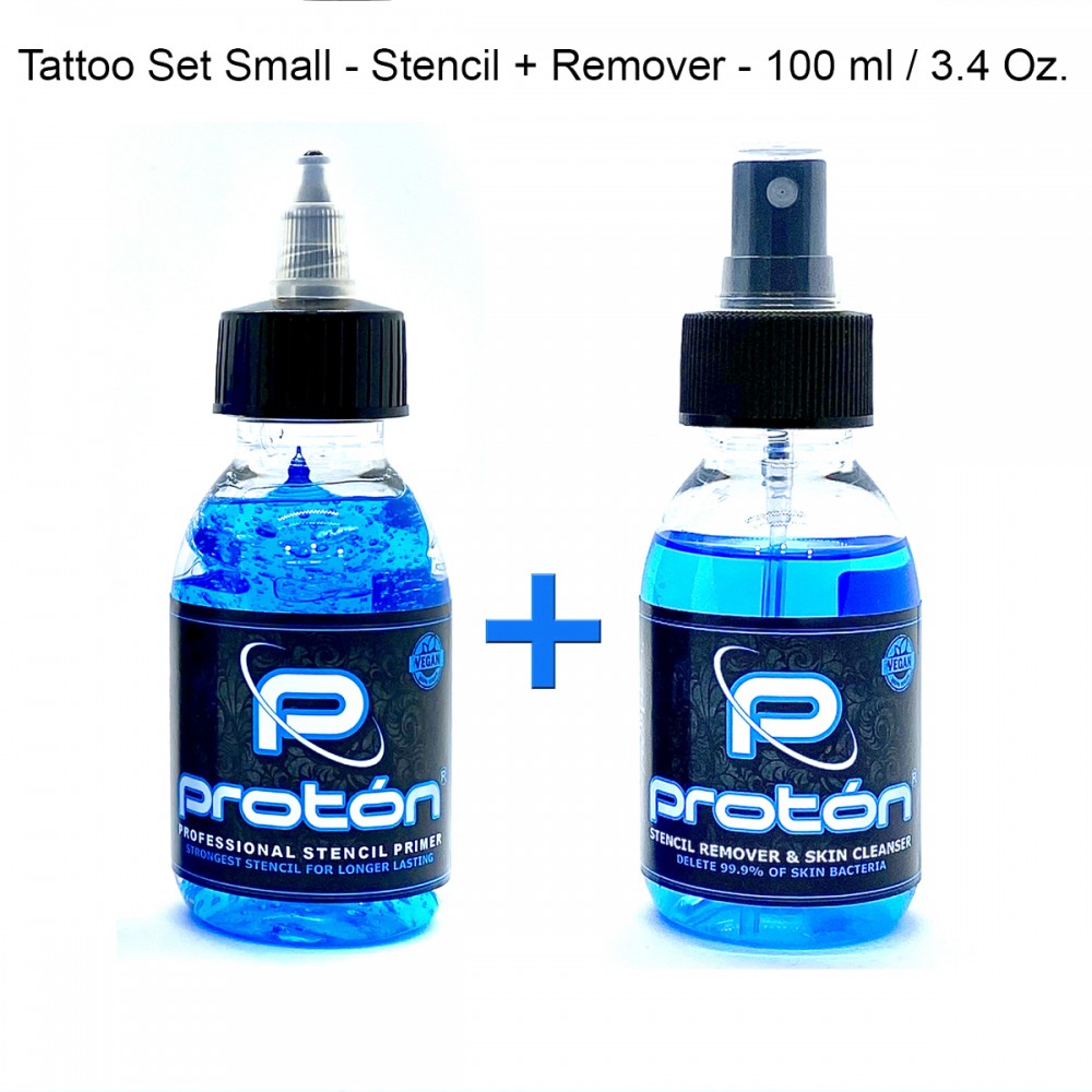 Tattoo Set Mini - Stencil + Remover Blu - 100ml / 3.4 Oz.