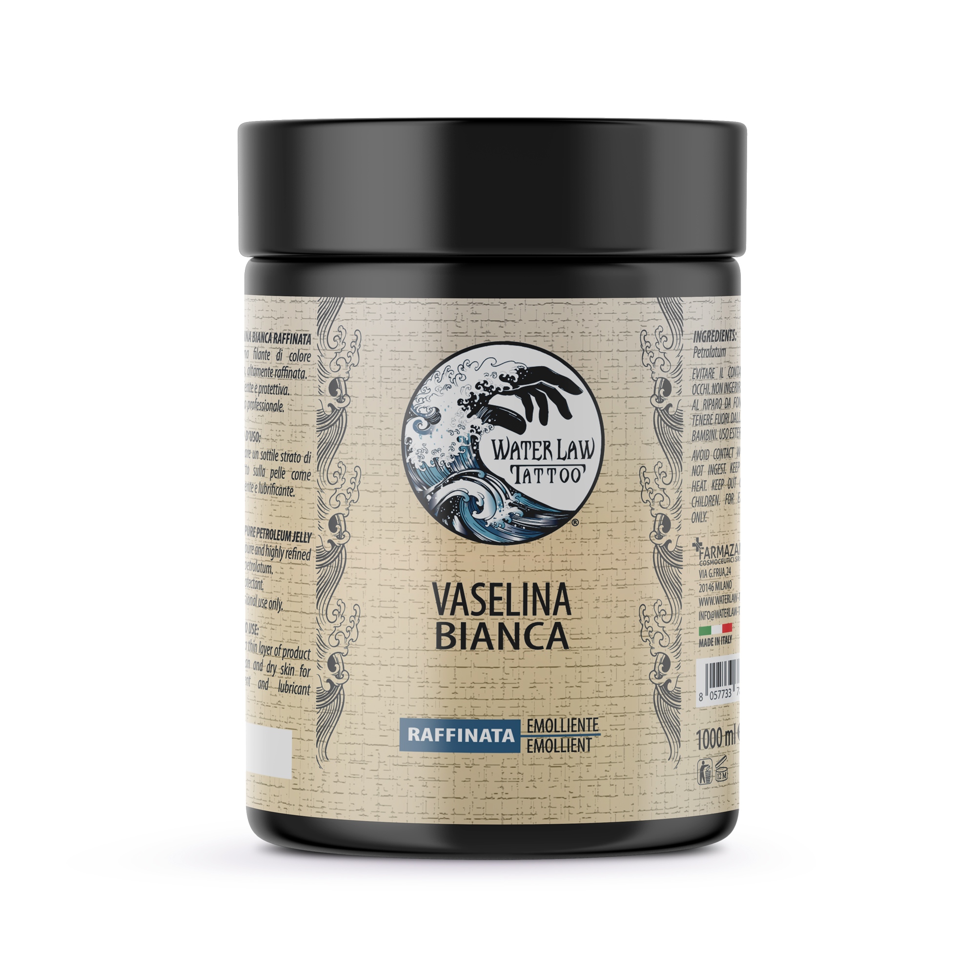 Vaselina Bianca Purissima  WATER LAW TATTOO – 1000 ml